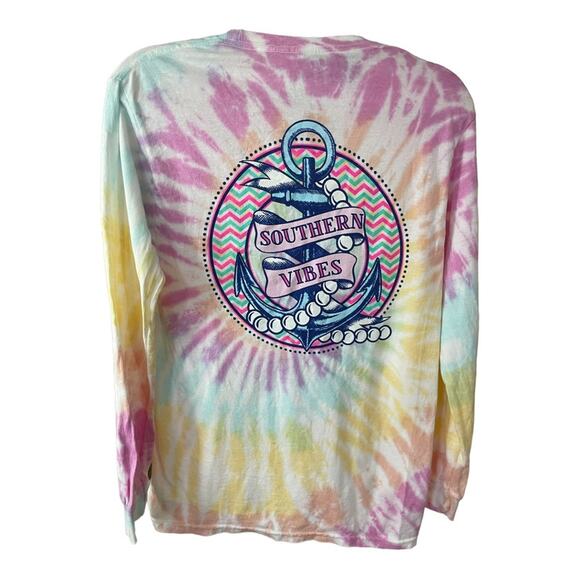 New Tie Dye ~ BENNY & BELLE ~ Southern Vibes long sleeve Tee~ S - Picture 4 of 6